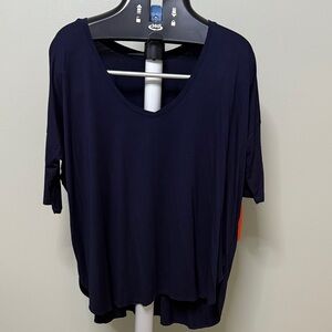 Feel The Piece Navy V-Neck Blouse O/S